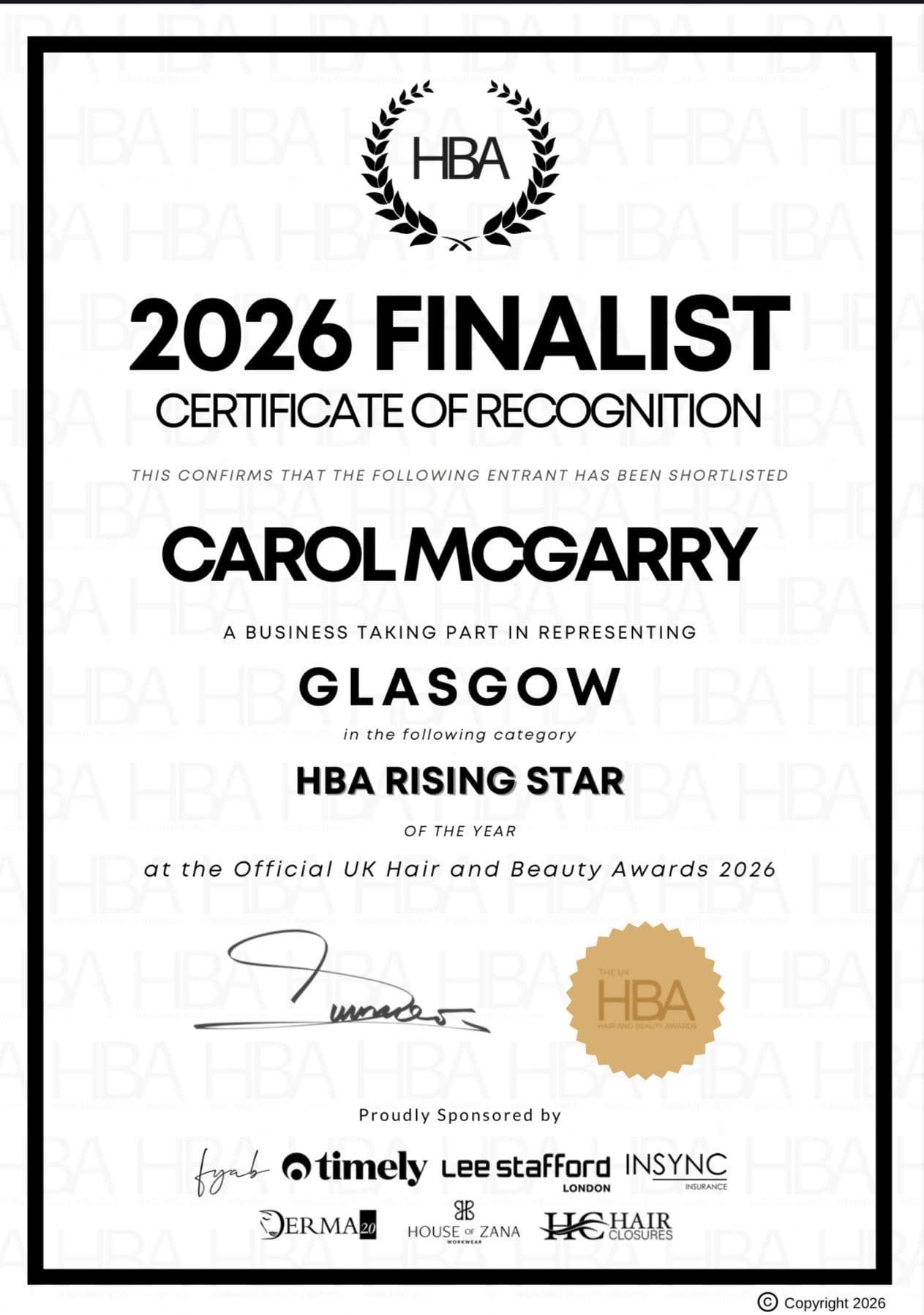 HBA 2026 Finalist — Rising Star of the Year